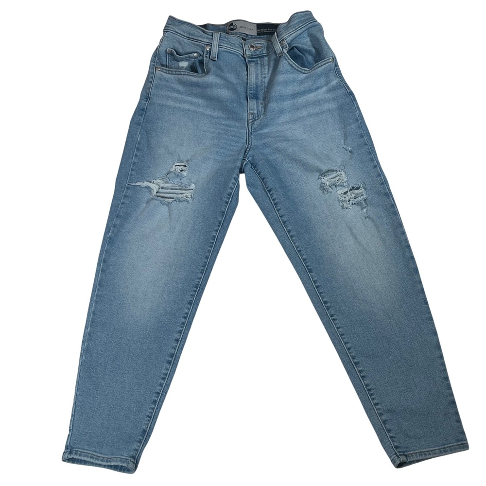 Levi SilverTab Mom Jean Blue‎ Distressed High Rise Tapered Grunge Denim Women 29